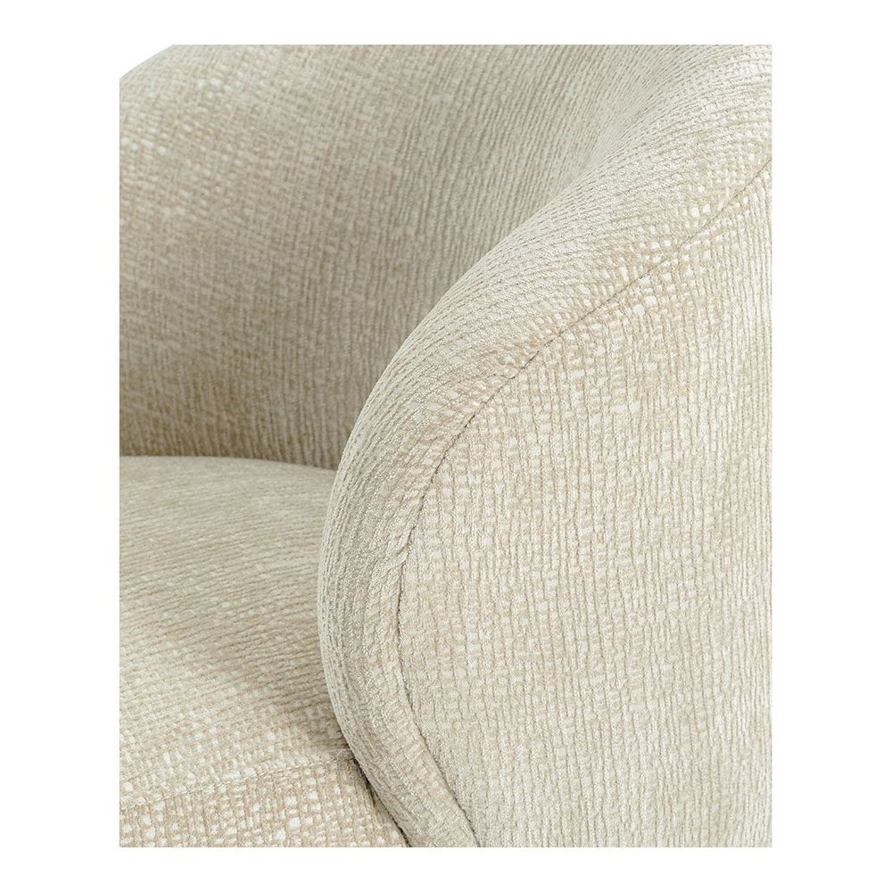 Fauteuils - Fauteuil LISETTE tissu jacquard de velours sable - BLANC D'IVOIRE