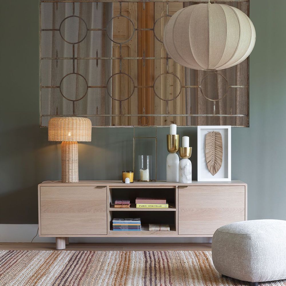 Sideboards - SIMONA light oak TV unit - BLANC D'IVOIRE