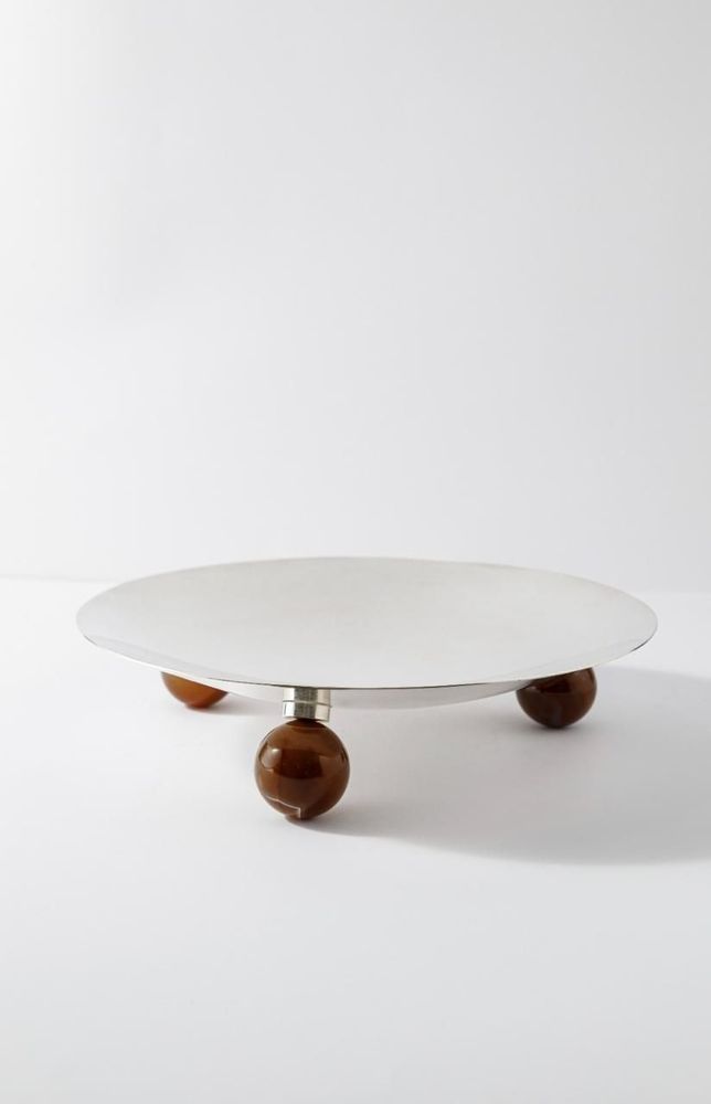 Design objects - Silver center piece with 3 spheres. - HOME WISH STUDIO