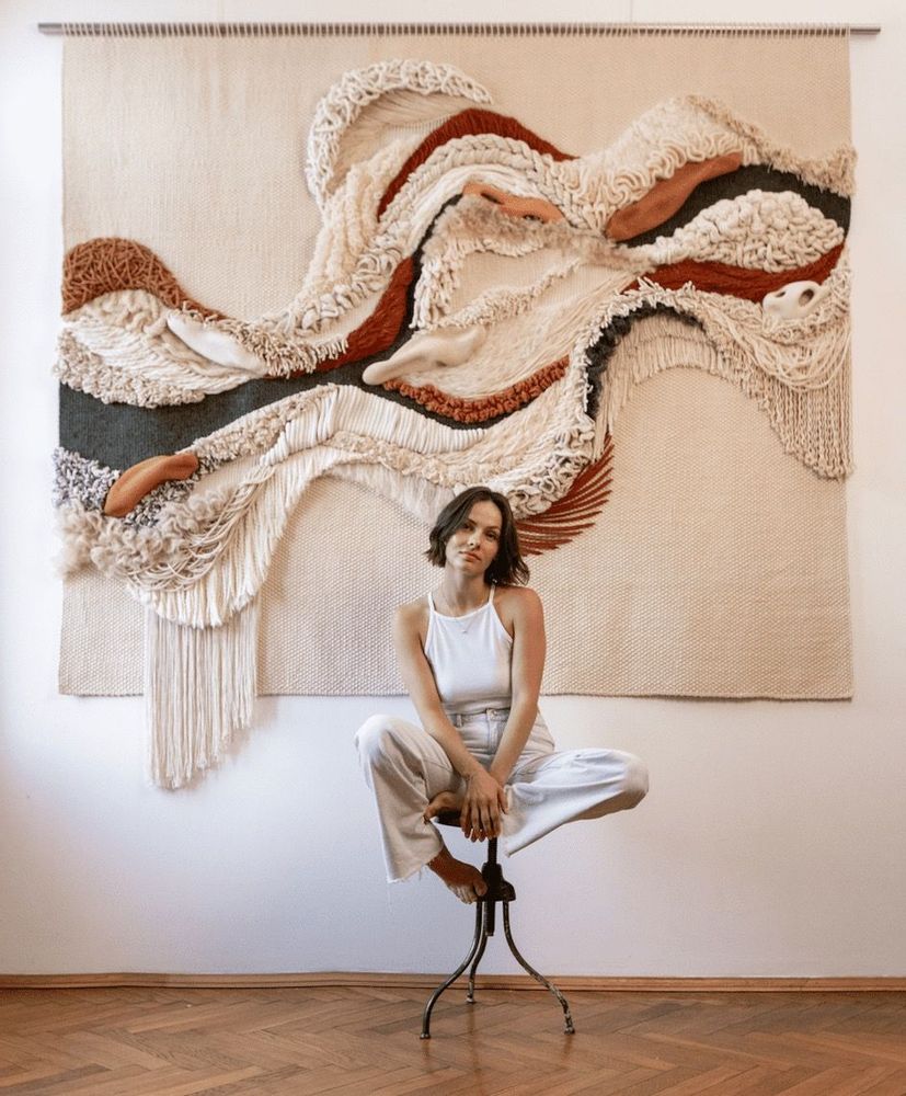 Pièces uniques - Tapisserie "Choice". Artiste : Yulia Tishchenko. Pièce unique, signée. - TAKE SOME ROPE / GALERIE SANA MOREAU