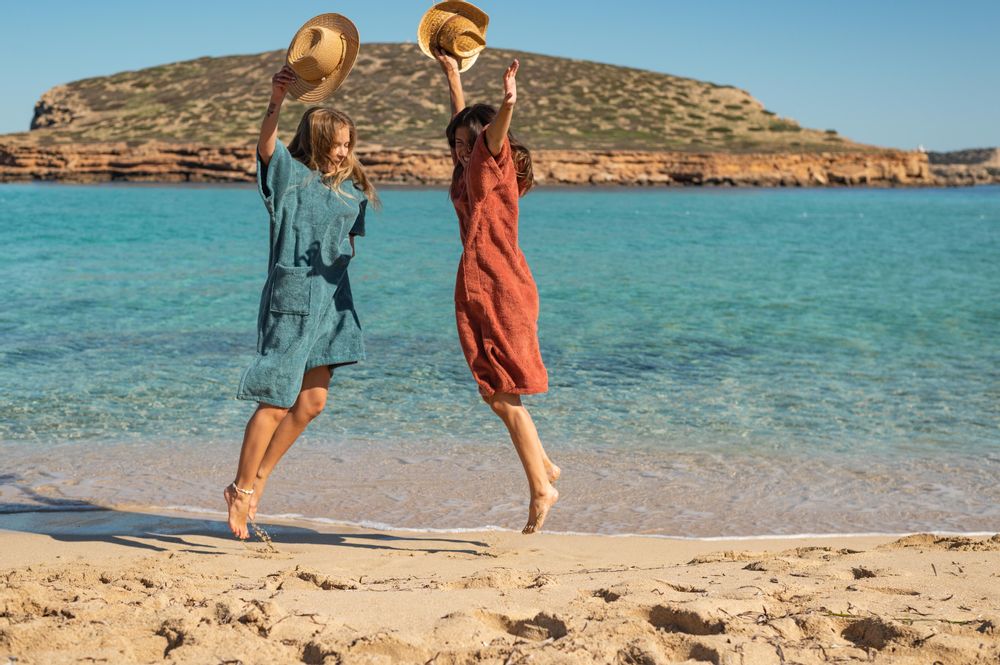 Prêt-à-porter - Poncho de bain premium BIO - Lagon - ATELIER DUNE