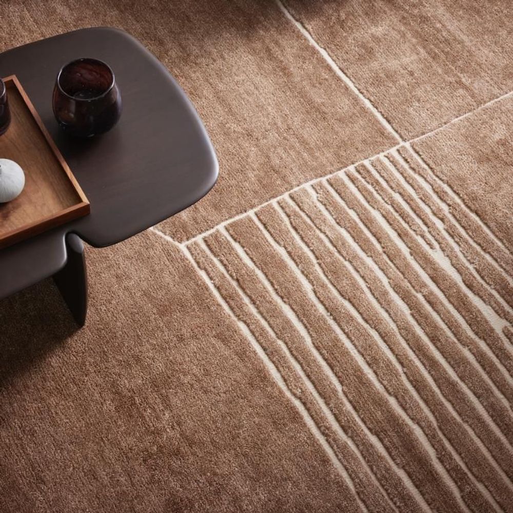 Tapis design - Tapis Landscape - Fields, Brown - REZAS RUGS