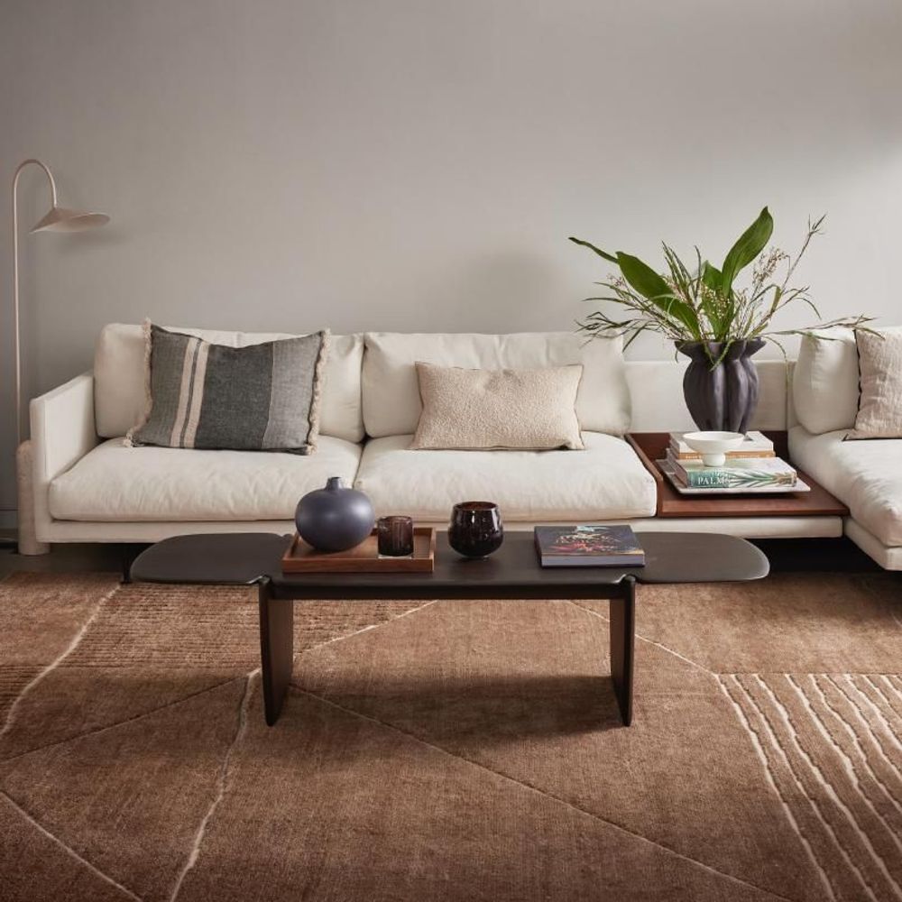 Tapis design - Tapis Landscape - Fields, Brown - REZAS RUGS