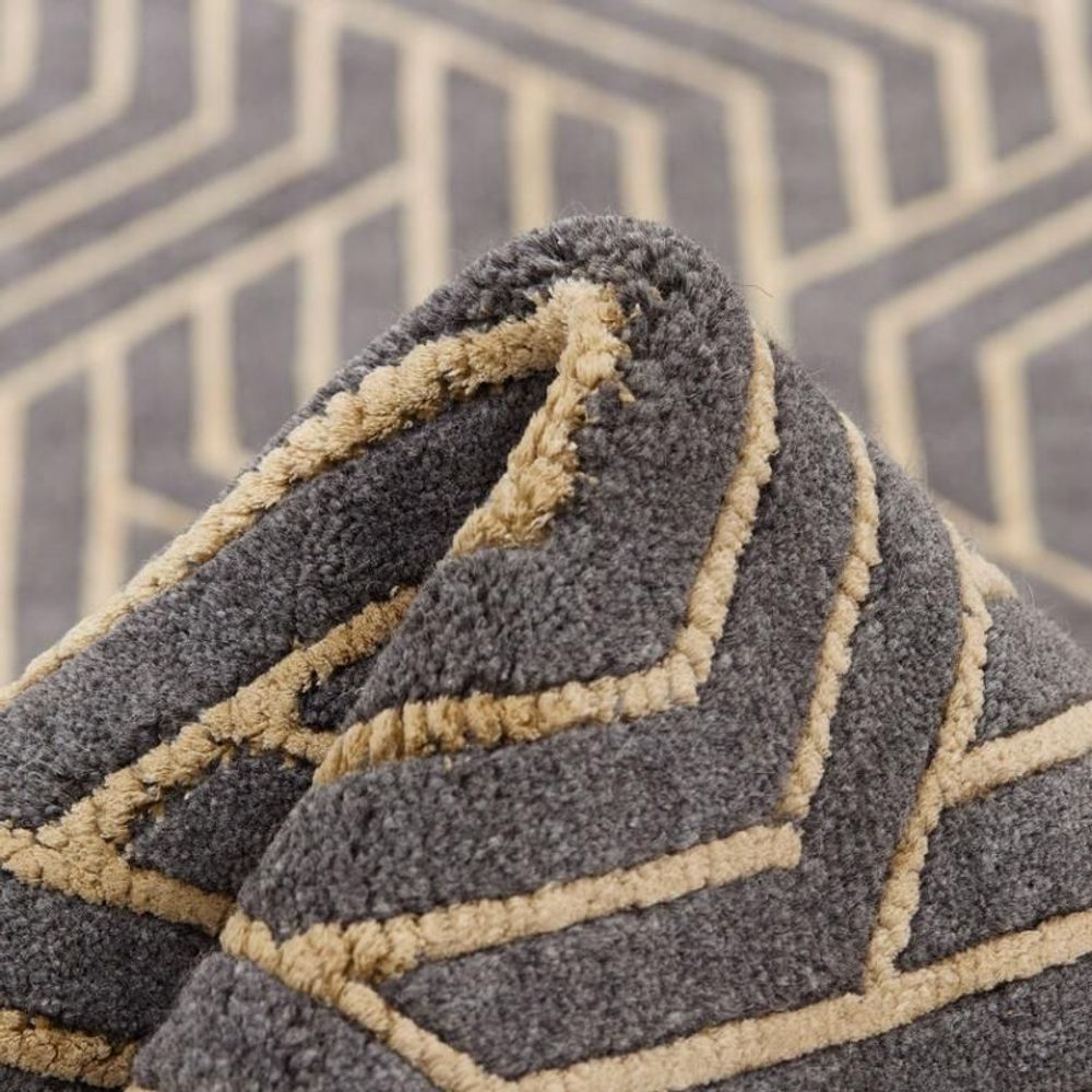 Design carpets - Companion Rug - Charcoal Gold - REZAS RUGS