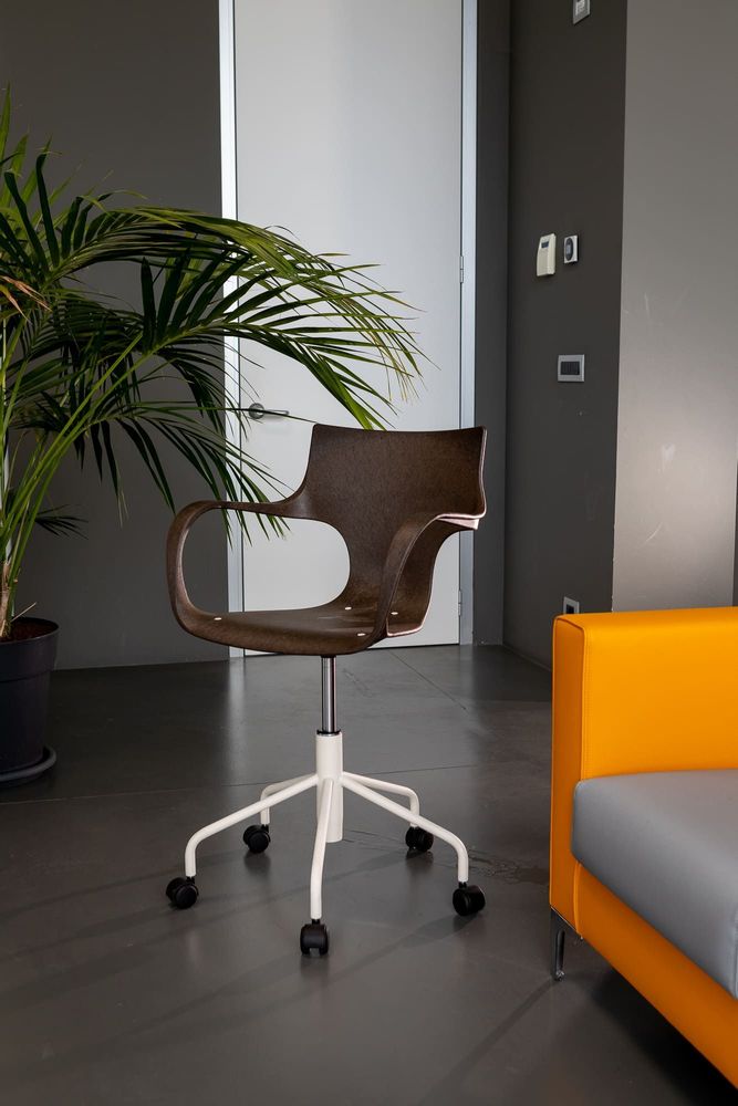 Office seating - ERBI MOKA CHAIR, swivel frame on castors - STILFIBRA