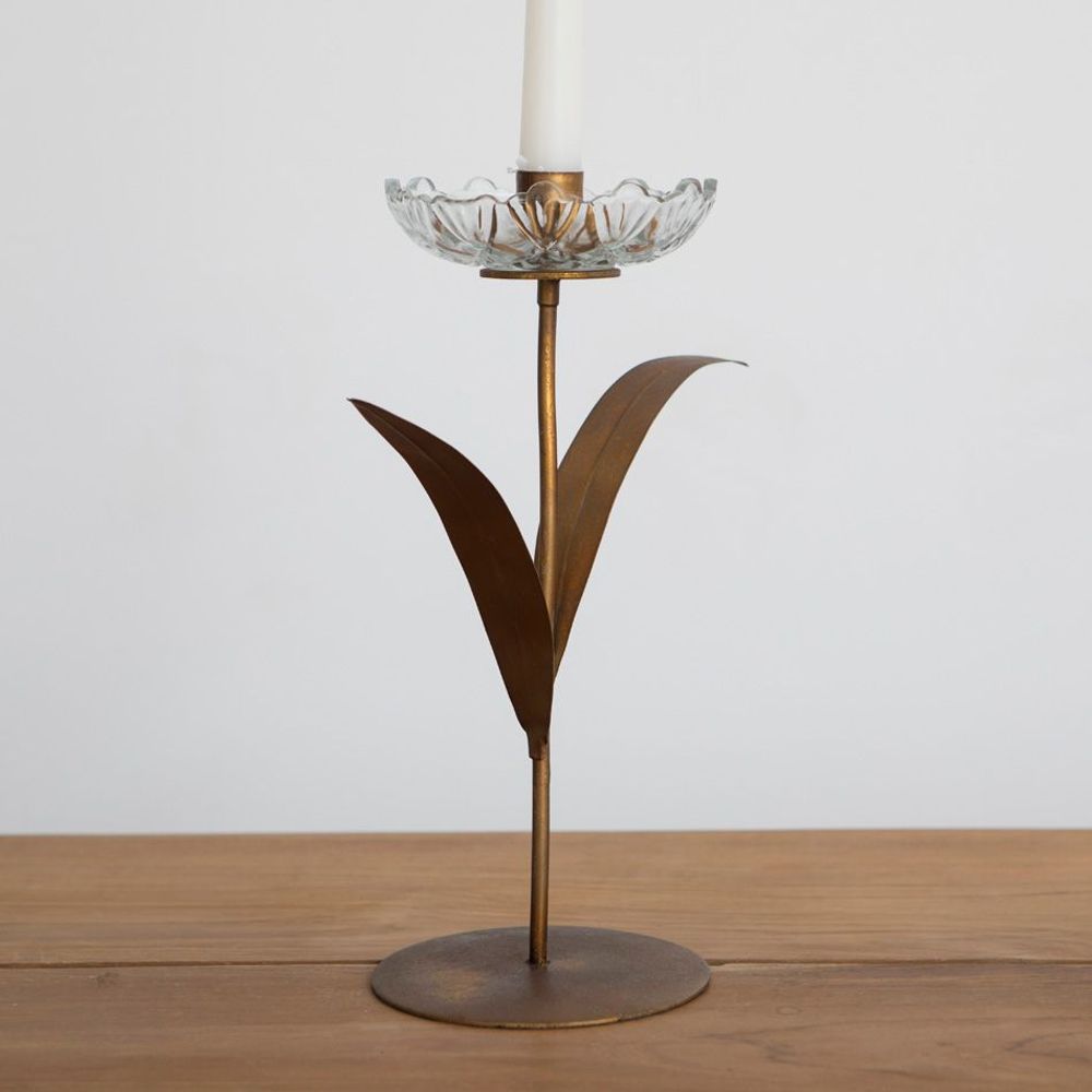 Decorative objects - Glass flower single candle holder - MAHE HOMEWARE