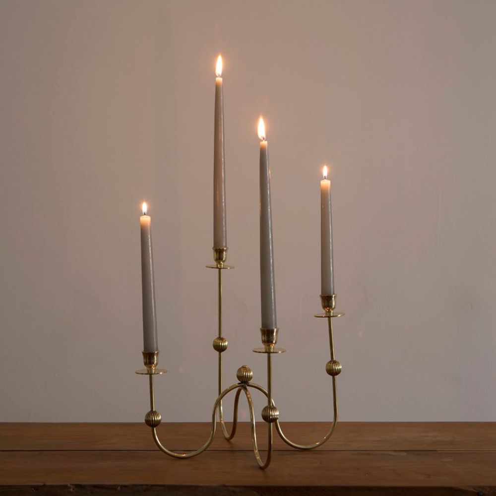 Decorative objects - Multiple brass candle holder - MAHE HOMEWARE