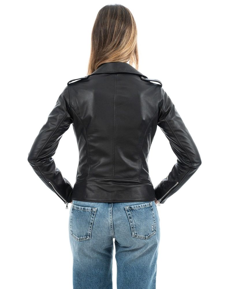 Apparel - Julia Chiodo women with belt in genuine black leather - DOPPIA PELLE