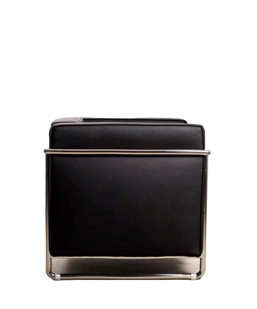Armchairs - Lounge Box Armchair - Black Italian Leather - VIBORR
