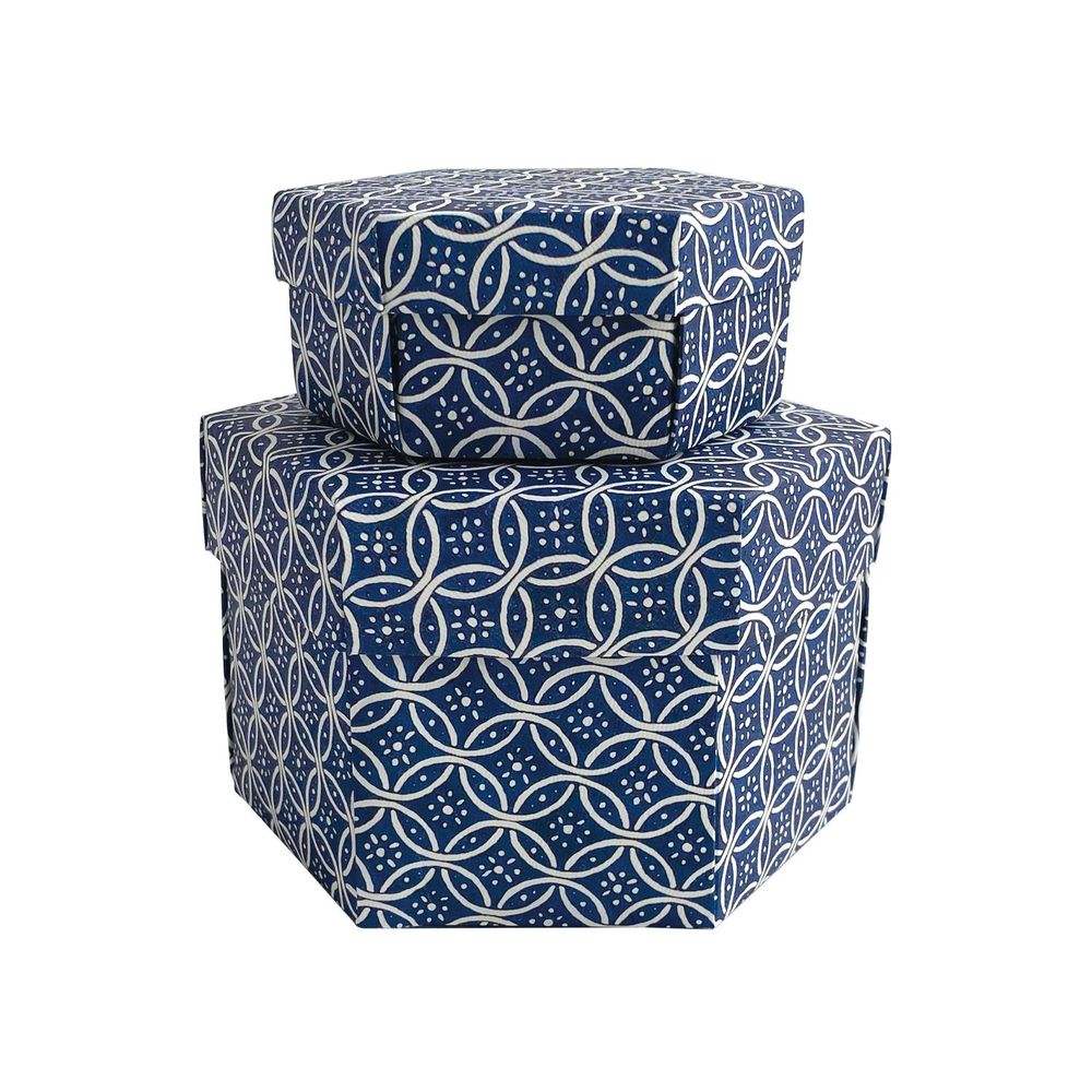 Stationery - Set 2 hexagon gift boxes with lid - "Remondini anelli" - TASSOTTI - ITALY