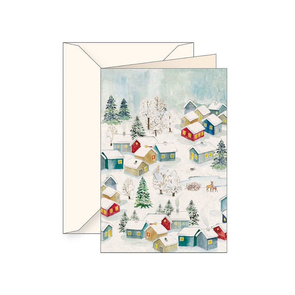 Papeterie bureau - Carte de voeux "Paesaggio d'inverno" avec enveloppe - TASSOTTI - ITALY