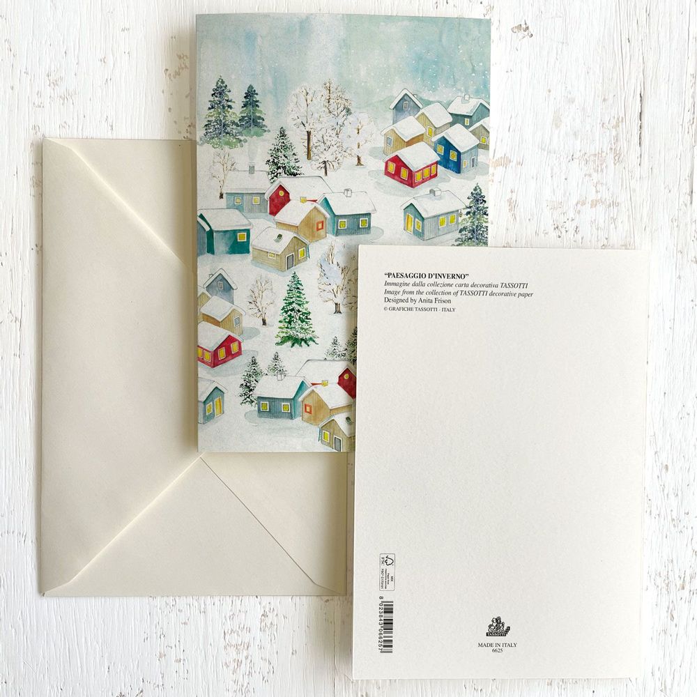 Papeterie bureau - Carte de voeux "Paesaggio d'inverno" avec enveloppe - TASSOTTI - ITALY