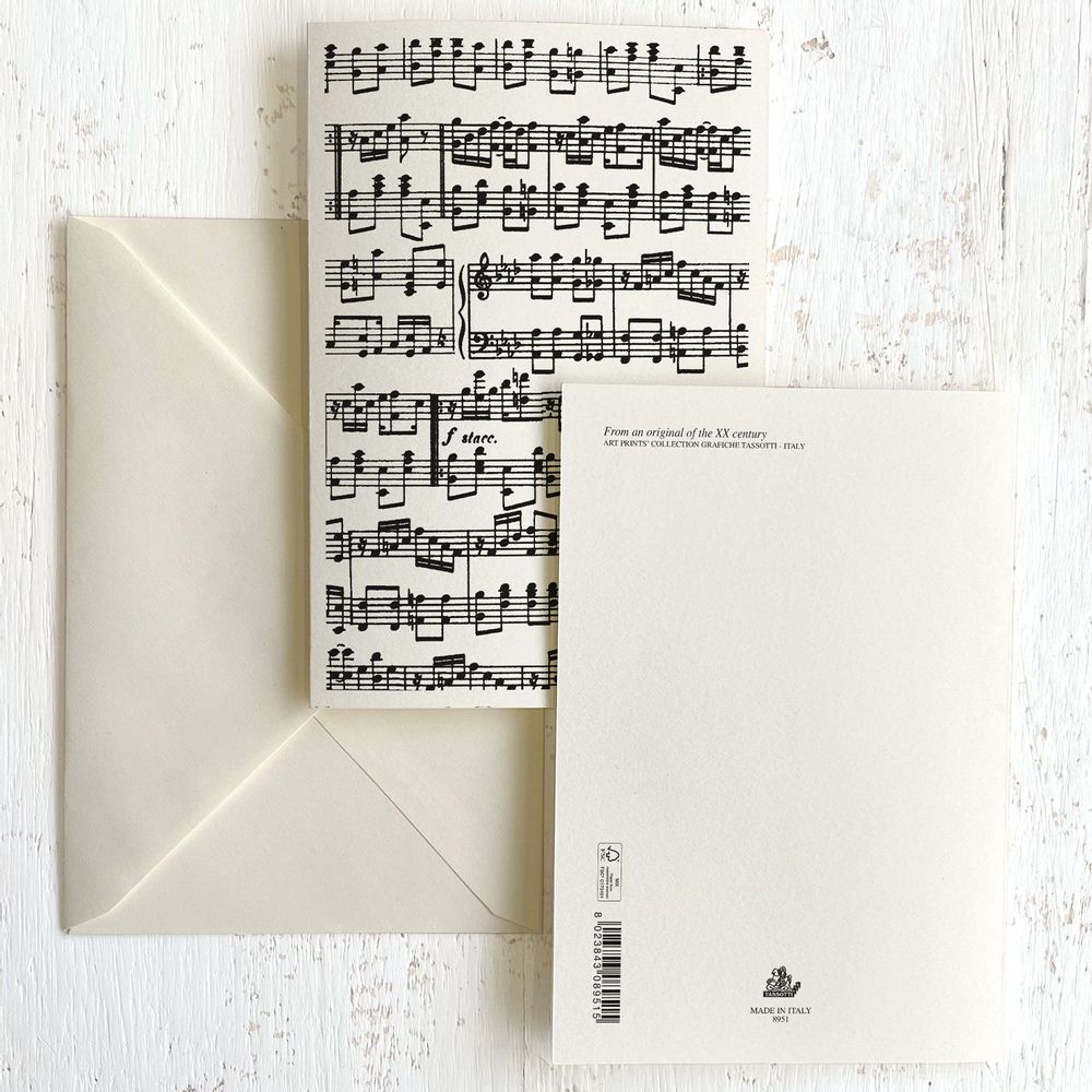 Stationery - Greeting Card "Musica" with envelope - TASSOTTI - ITALY