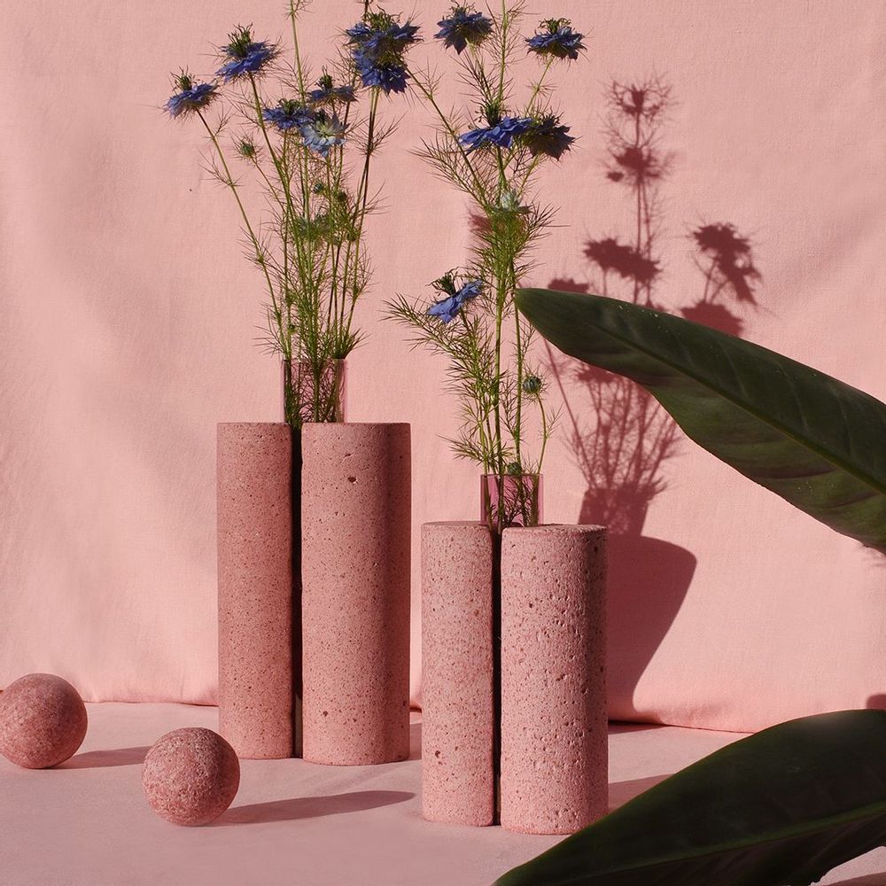 Vases - Vase à fleurs en verre et pierre, PAPILIO MAGNO - COKI