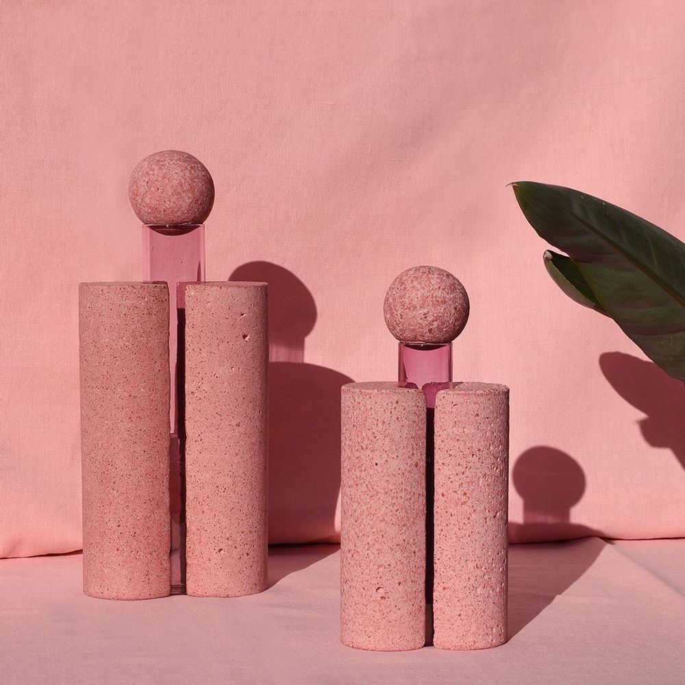 Vases - Vase à fleurs en verre et pierre, PAPILIO MAGNO - COKI