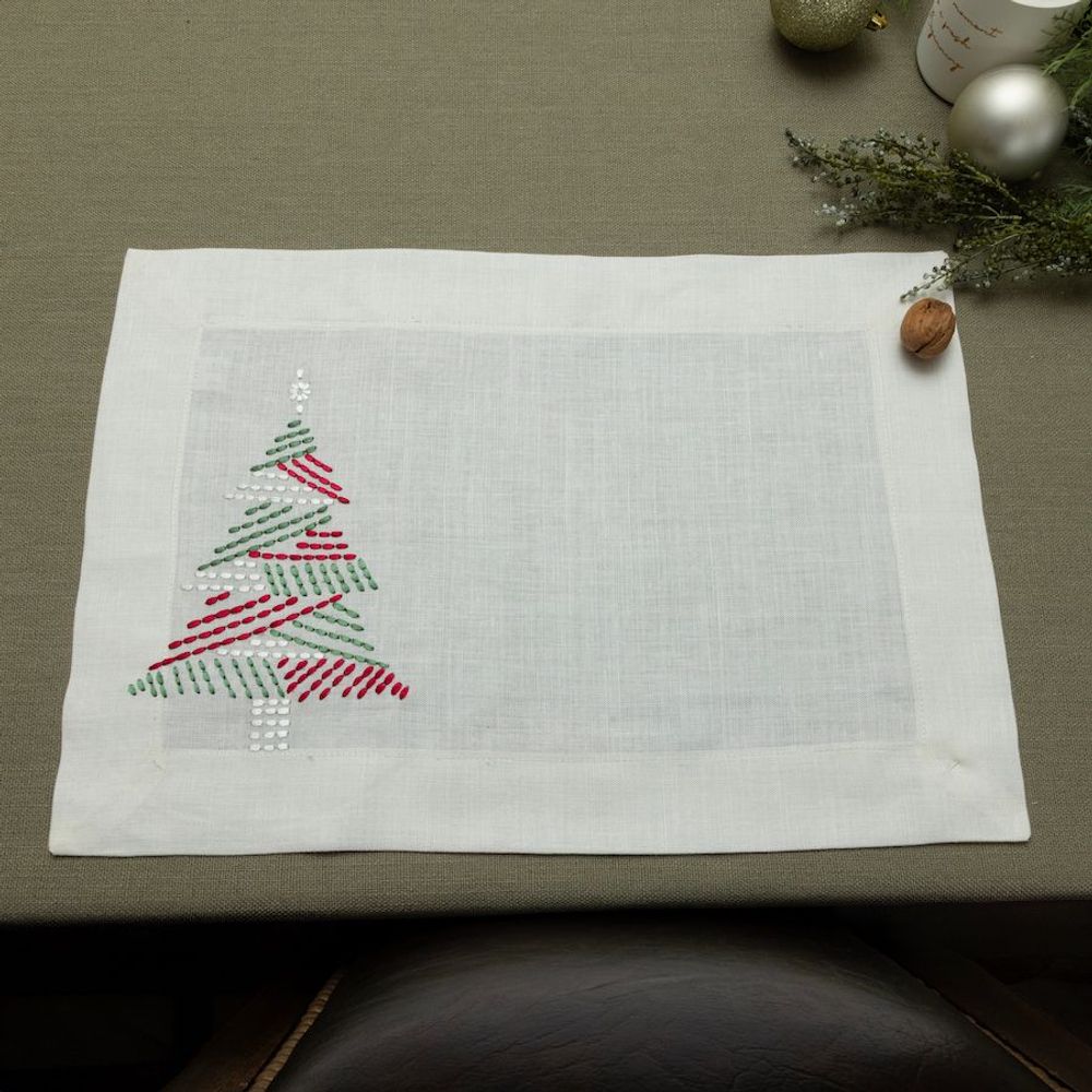Placemats - Classic Holiday Tree Placemat Set of 2 - HYA CONCEPT STORE