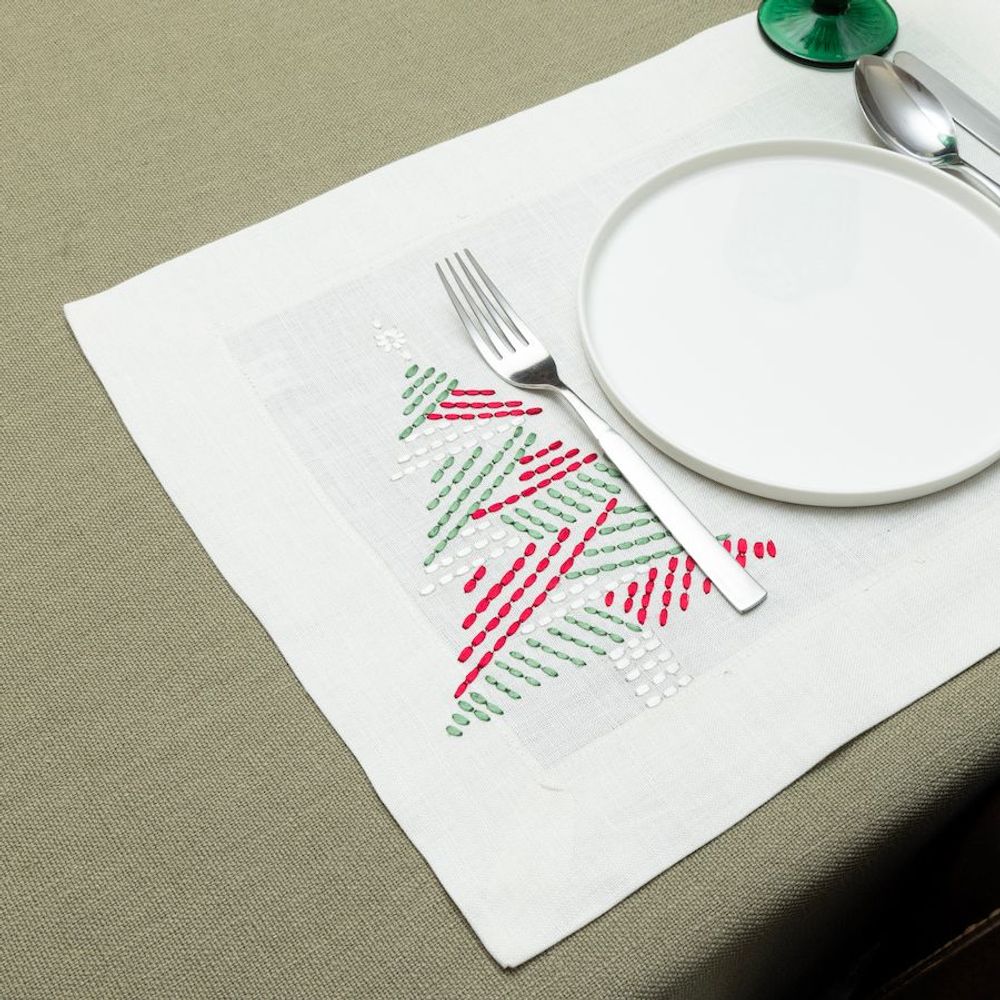 Placemats - Classic Holiday Tree Placemat Set of 2 - HYA CONCEPT STORE