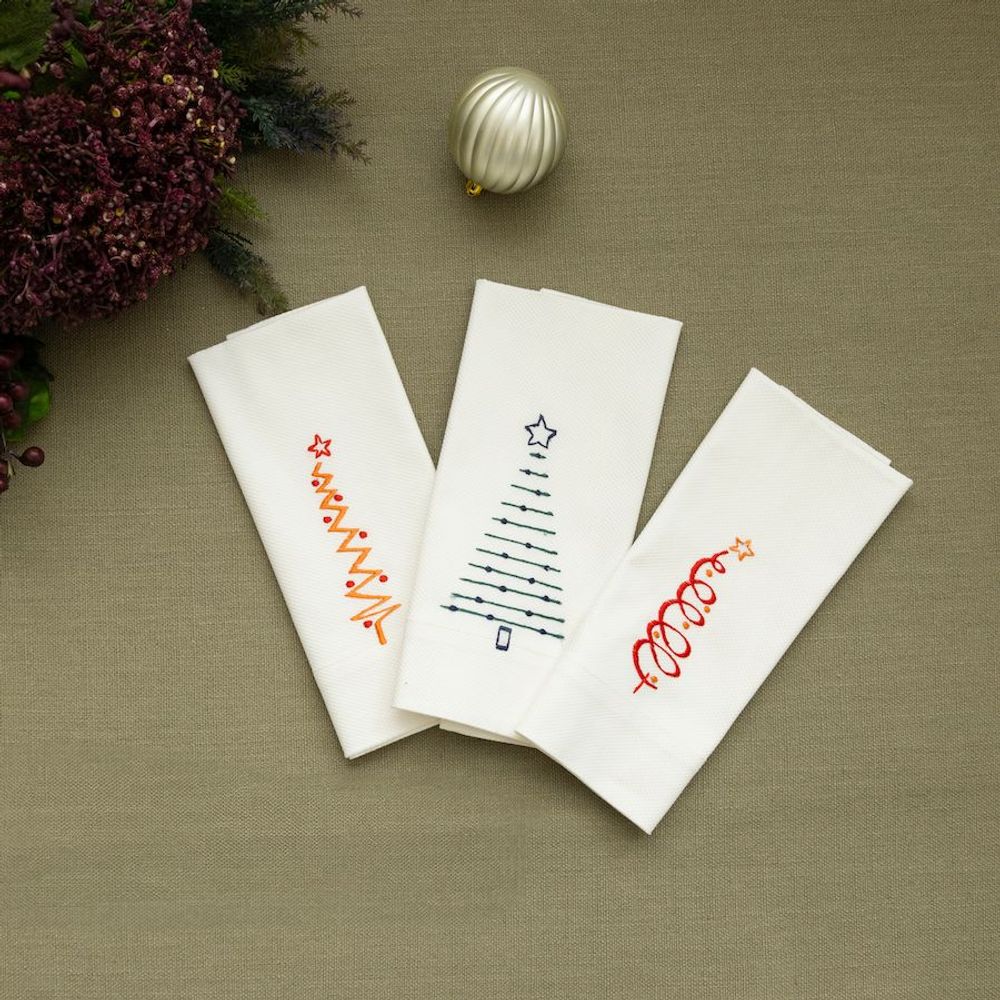 Other Christmas decorations - Set of 3 Christmas quilted napkins - HYA CONCEPT STORE