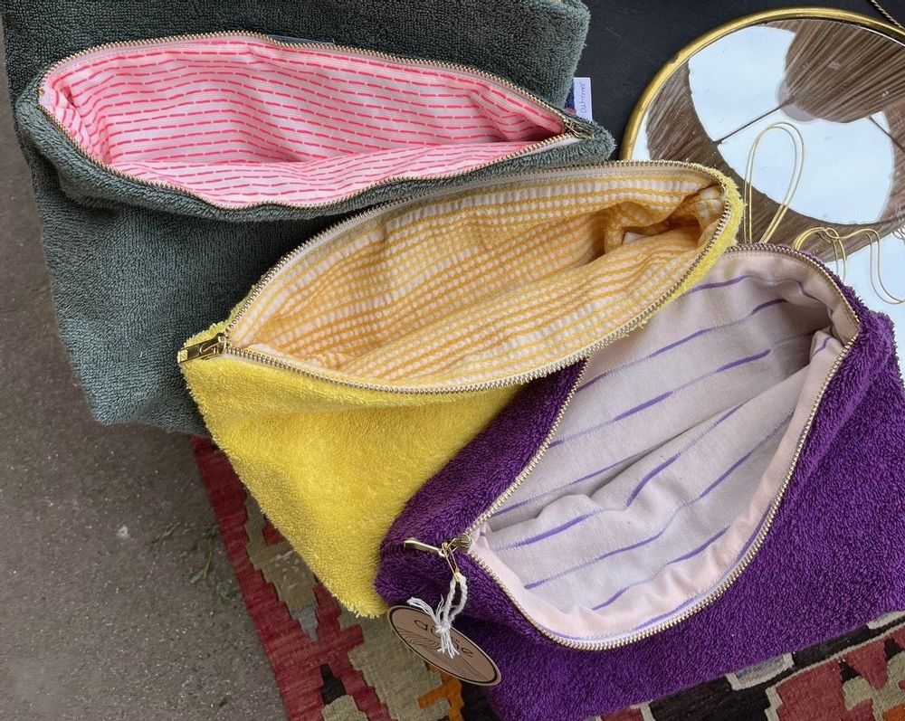 Clutches - Upcycled and Made In France pouch - Sauge - ATELIER DUNE