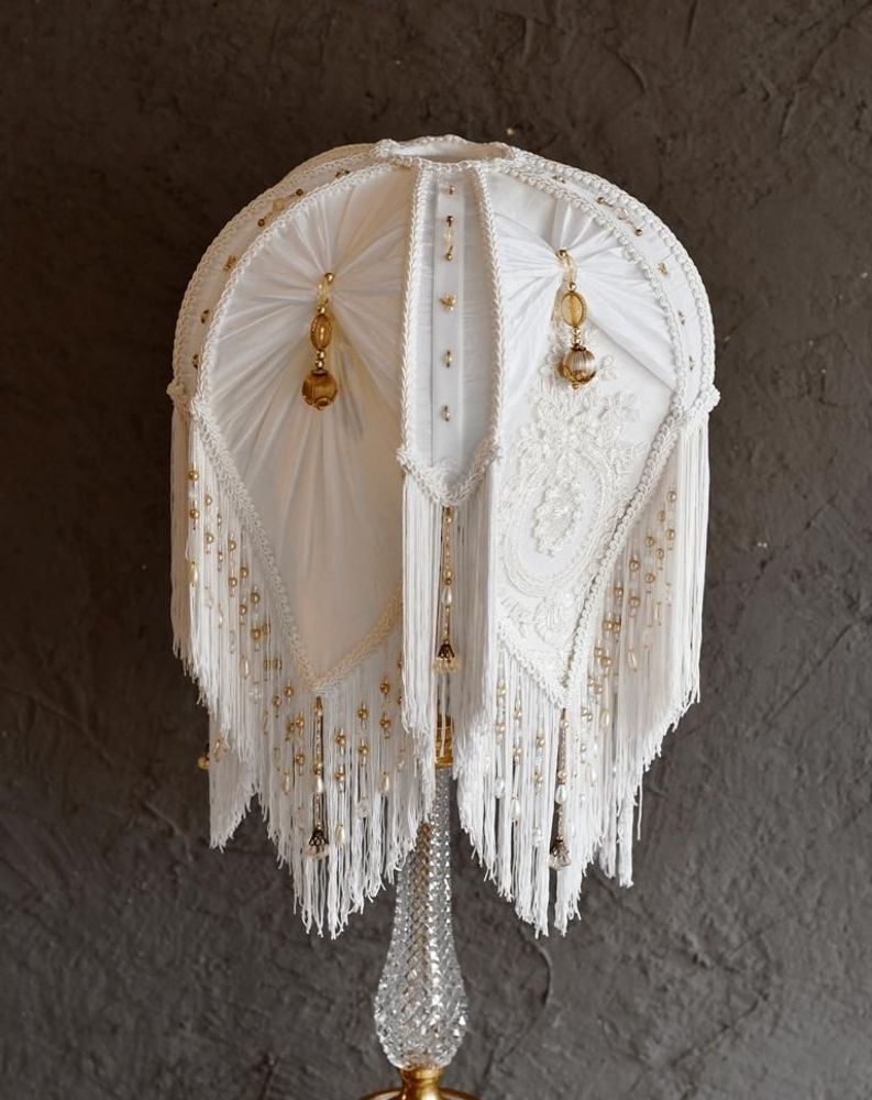 Decorative objects - MEDUSA WHITE Victorian Tulip Shaped Lampshade - BELLE EPOQUE