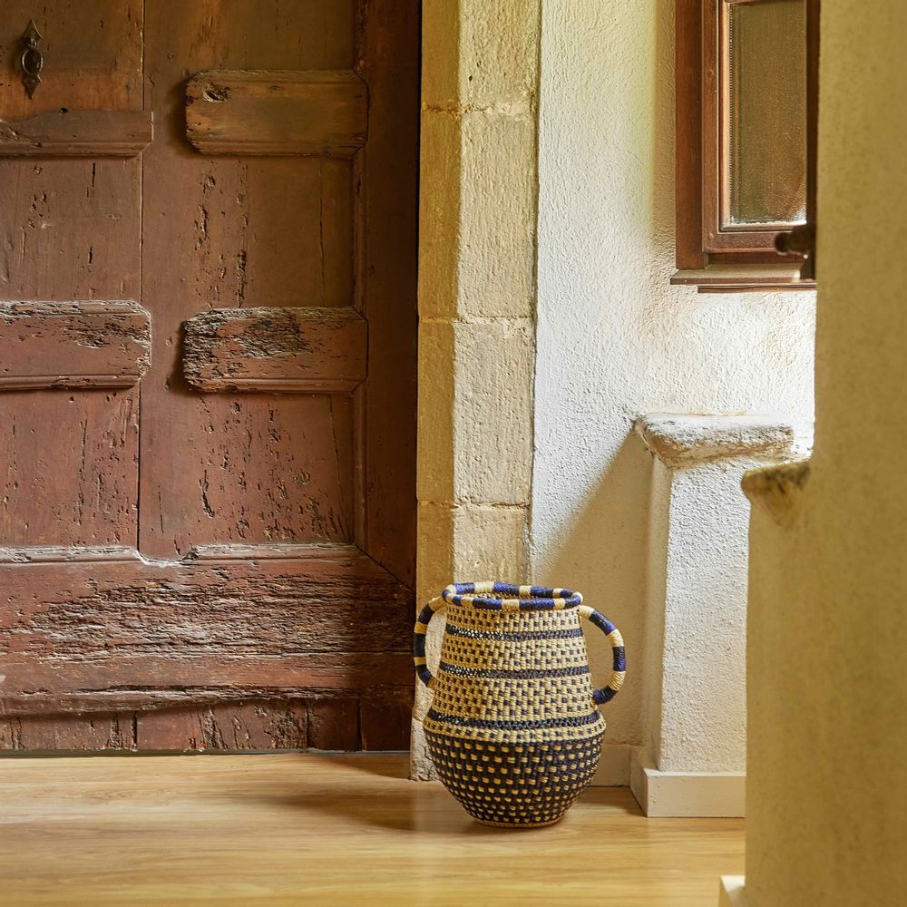 Objets de décoration - Pot tissé à la main à pois - GOLDEN EDITIONS