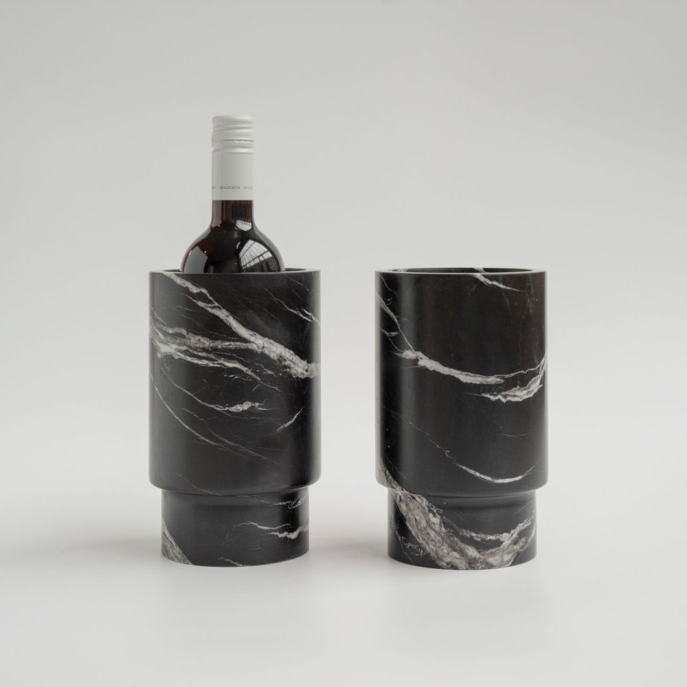 Wine accessories - BLACK MARBLE VASE - WINE COOLER - KIWANO CONCEPT