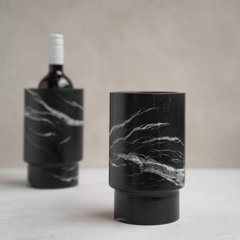 Wine accessories - BLACK MARBLE VASE - WINE COOLER - KIWANO CONCEPT