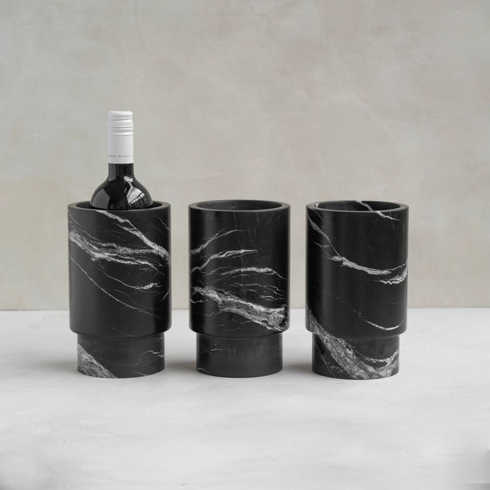 Wine accessories - BLACK MARBLE VASE - WINE COOLER - KIWANO CONCEPT