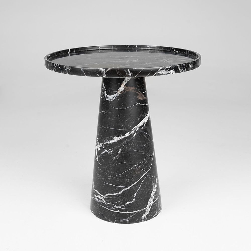 Other tables - BLACK MARBLE CONE SIDE TABLE - KIWANO CONCEPT