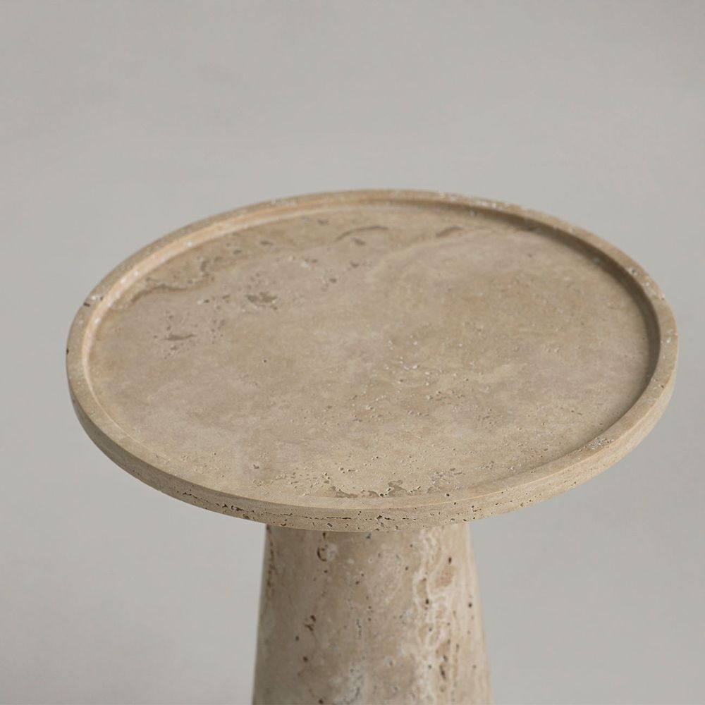 Autres tables  - TRAVERTINE CONE SIDE TABLE - KIWANO CONCEPT