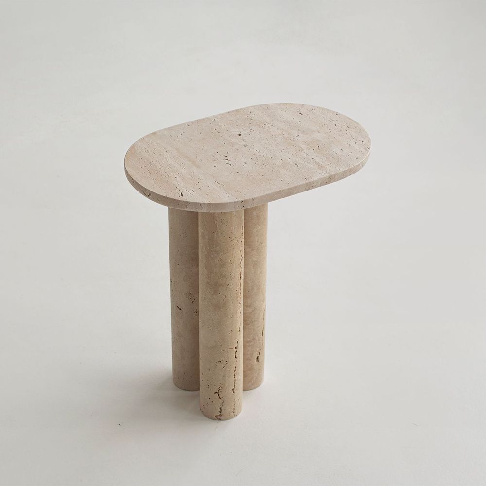 Other tables - TRAVERTINE TRIO OVAL SIDE TABLE - KIWANO CONCEPT