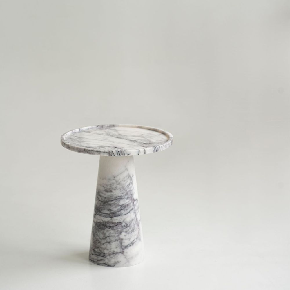 Autres tables  - WHITE LILAC MARBLE CONE SIDE TABLE - KIWANO CONCEPT