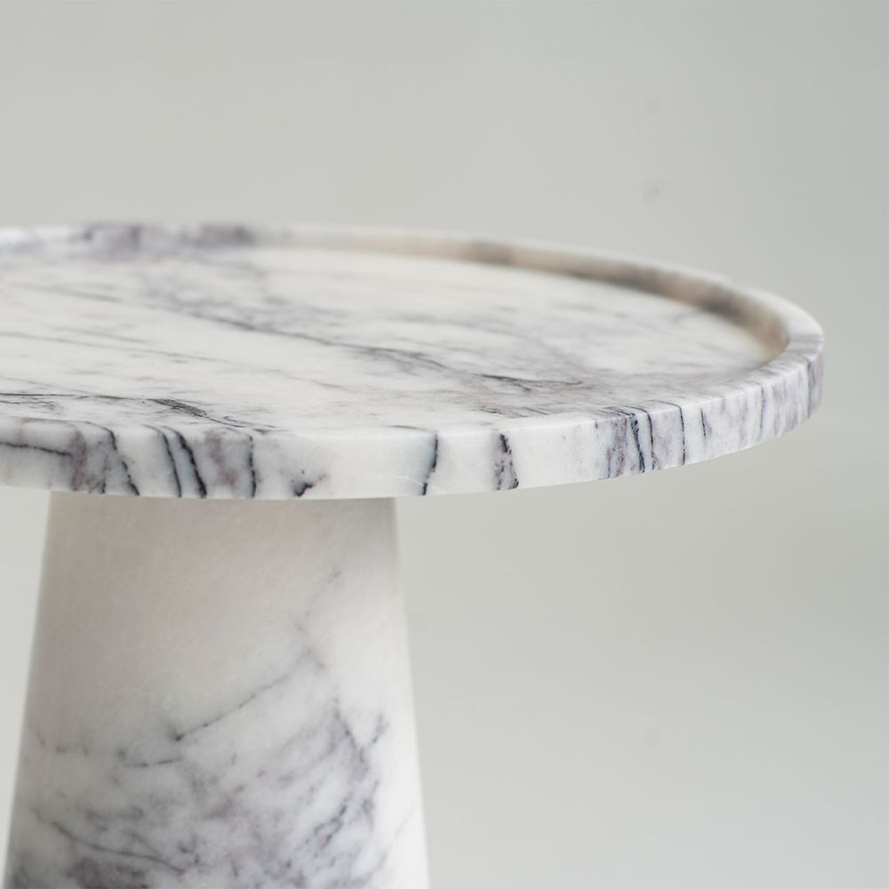 Autres tables  - WHITE LILAC MARBLE CONE SIDE TABLE - KIWANO CONCEPT