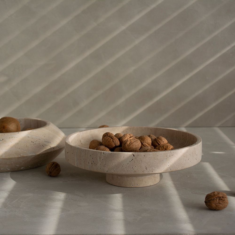 Bowls - TRAVERTINE NARROW BOWL - KIWANO CONCEPT