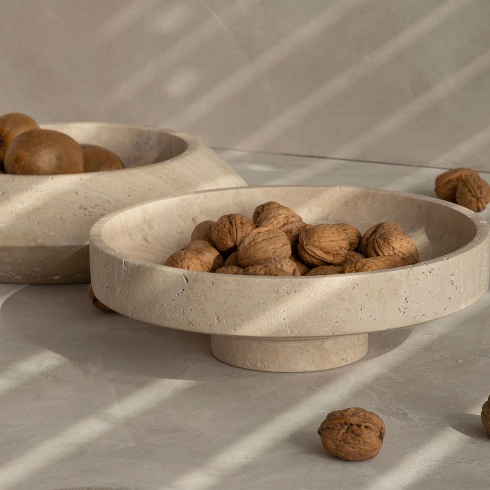 Bowls - TRAVERTINE NARROW BOWL - KIWANO CONCEPT