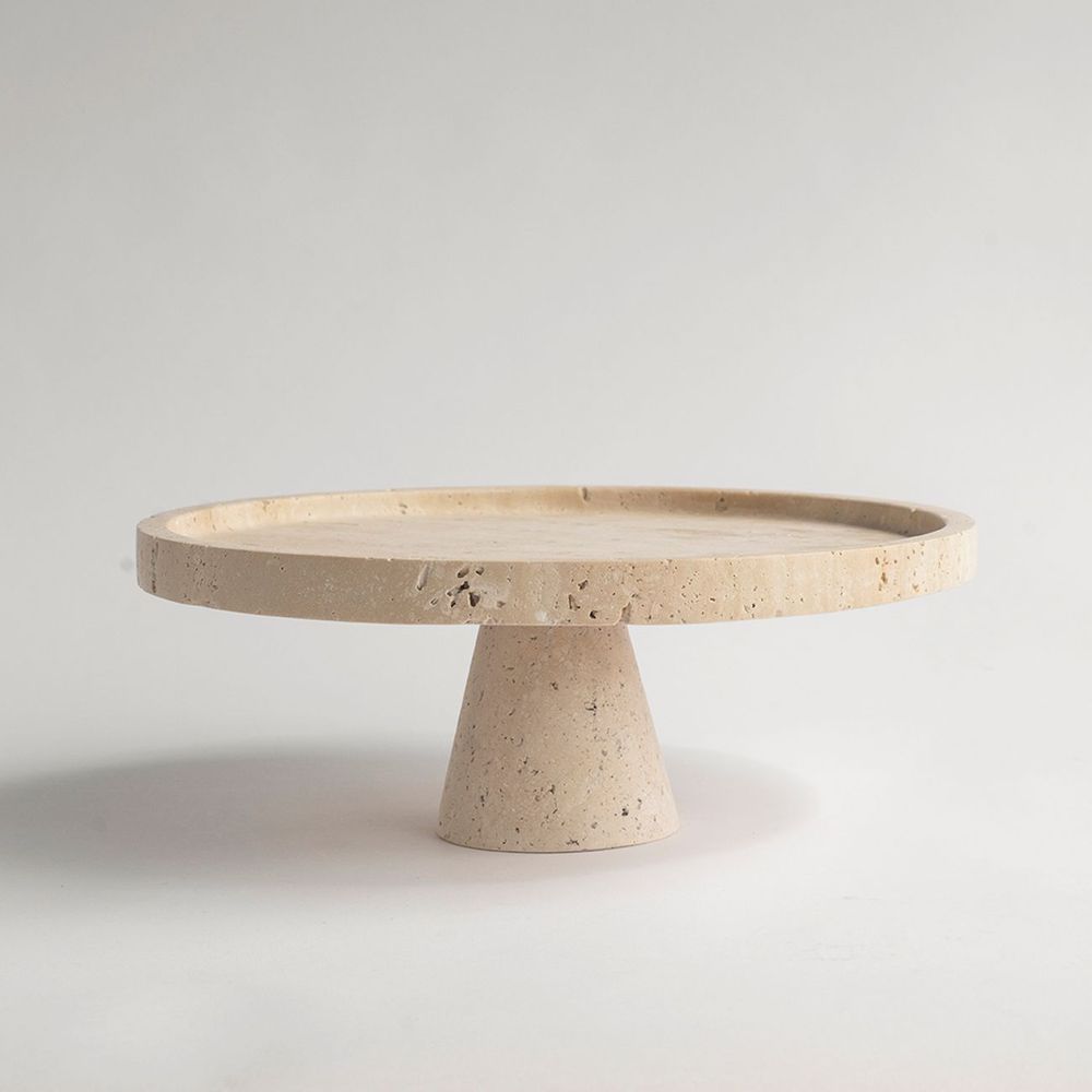 Platter and bowls - TRAVERTINE CAKE STAND - KIWANO CONCEPT
