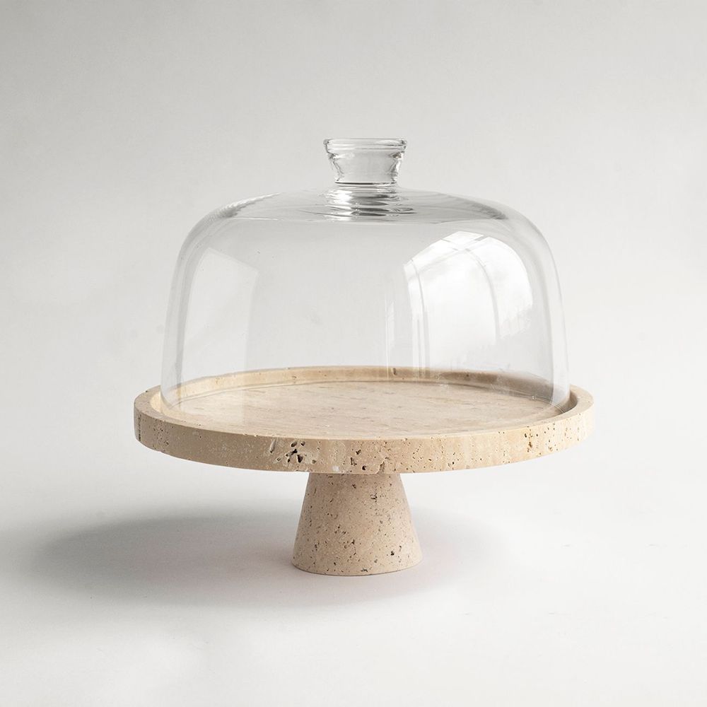 Platter and bowls - TRAVERTINE CAKE STAND - KIWANO CONCEPT