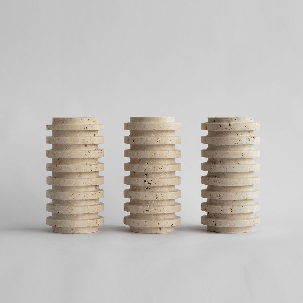 Vases - TRAVERTINE LAYER VASE - KIWANO CONCEPT