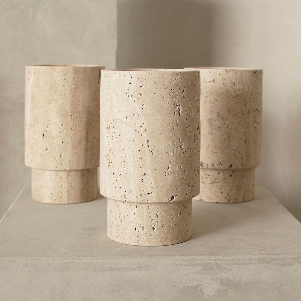 Vases - TRAVERTINE VASE - WINE COOLER - KIWANO CONCEPT