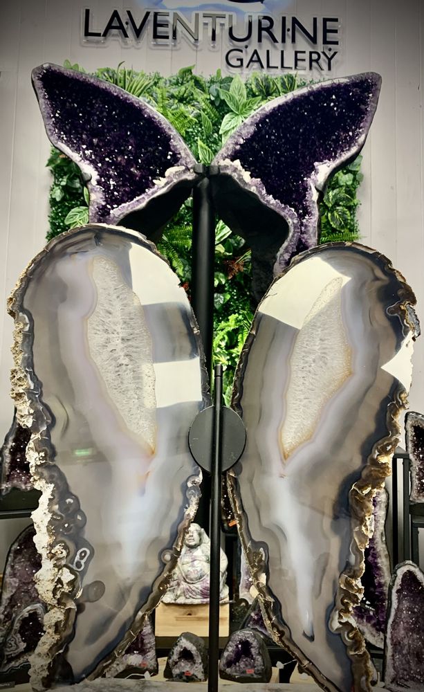 Objets design - Le papillon en Agate : Objet design (Pièce unique) - LAVENTURINE GALLERY