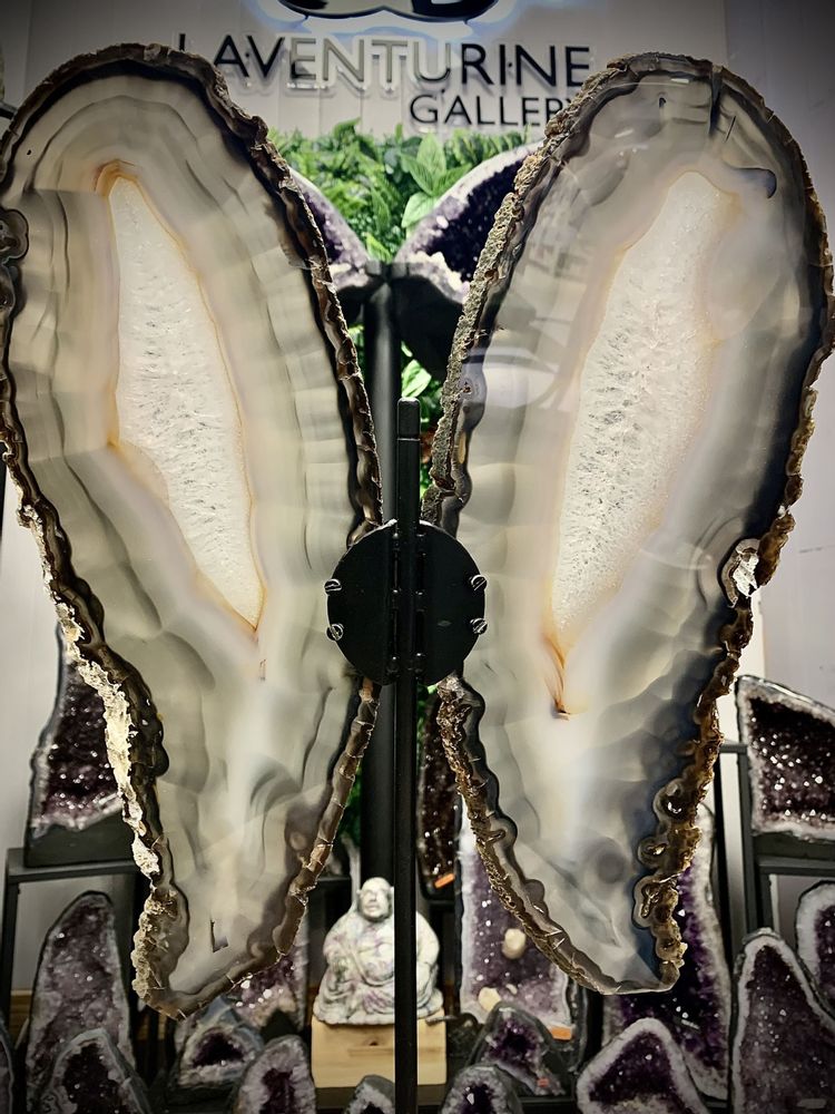 Objets design - Le papillon en Agate : Objet design (Pièce unique) - LAVENTURINE GALLERY