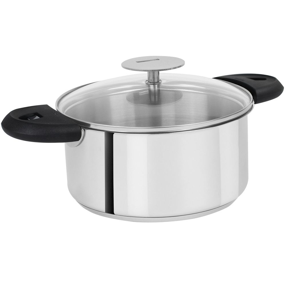Platter and bowls - Set of 3 stainless steel pots 18-10 16, 18 and 20 cm Mutine Removable - CRISTEL