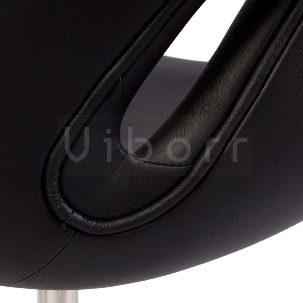 Fauteuils - Fauteuil Lounge Siborr - Cuir Italien Noir - VIBORR