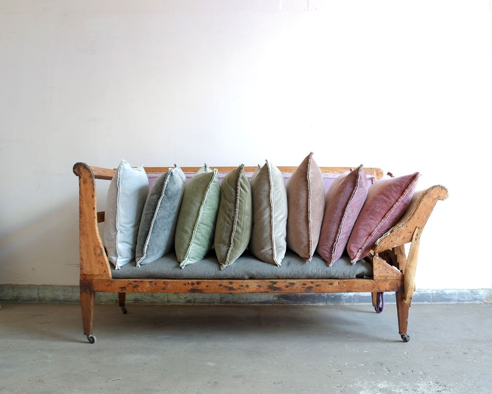 Coussins textile - Vert pépin, violet et rose - ML FABRICS