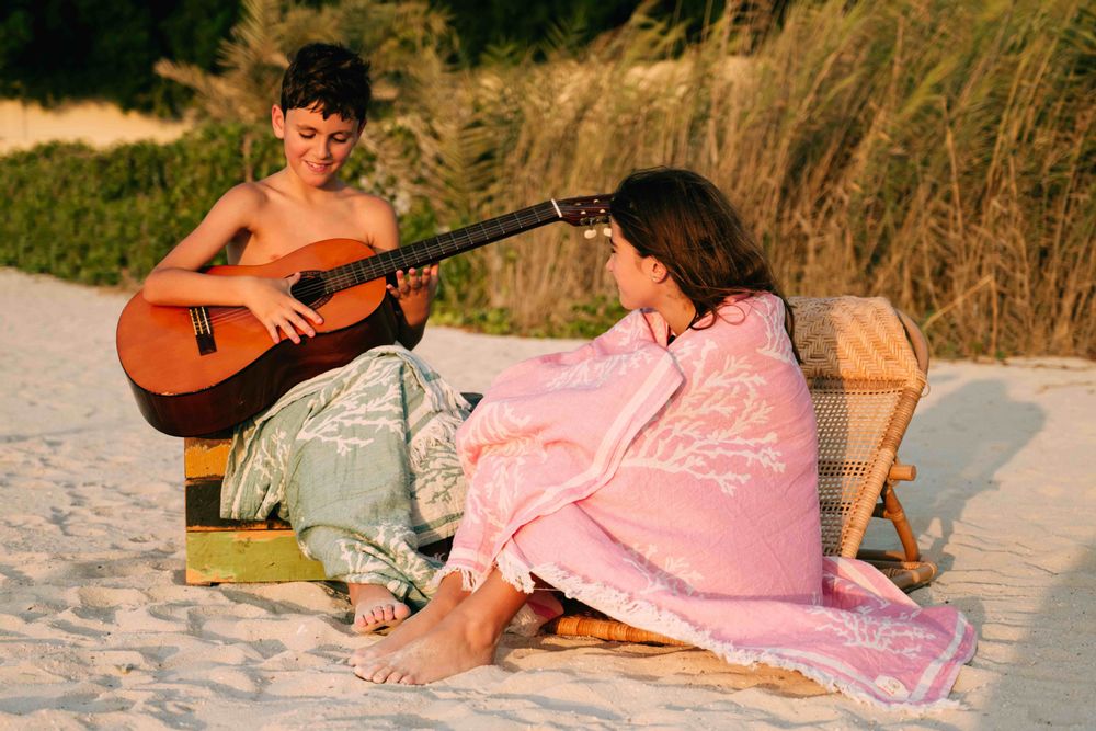 Bath towels - COTTON BEACH TOWEL - REEFS DESIGN - PAMUKME