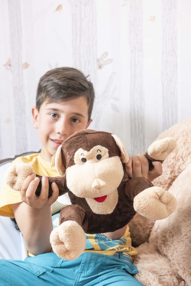 Soft toy - Cherry Belly Cuddle Monkey Cherry Stone Pillow - Washable - INATURA