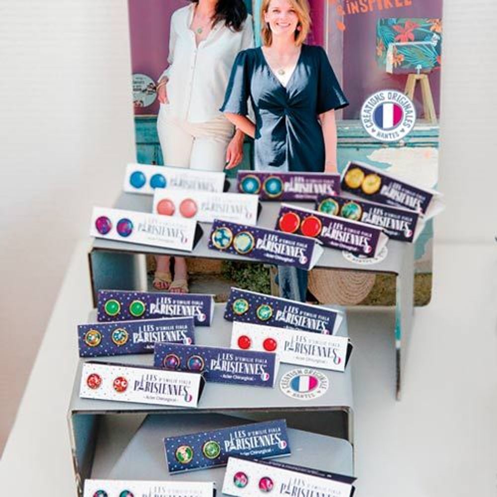 Bijoux - Puces d’oreilles Oranger - Argent - LES JOLIES D'EMILIE