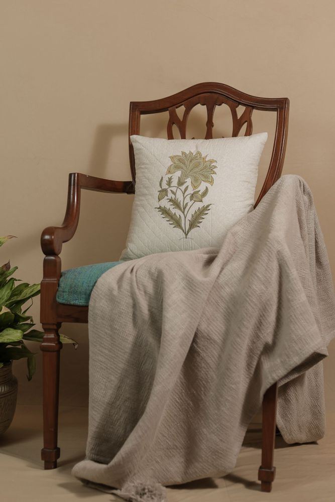 Coussins textile - Housse de coussin en coton imprimée à la main « Green Oasis » - NINÉH