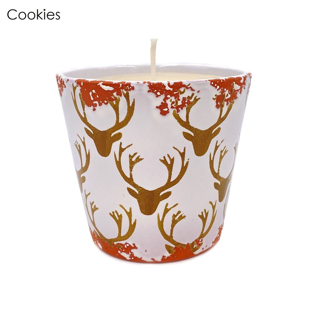 Bougies - Bougie parfumée en céramique cerf de Noël taille L - WAX DESIGN - BARCELONA