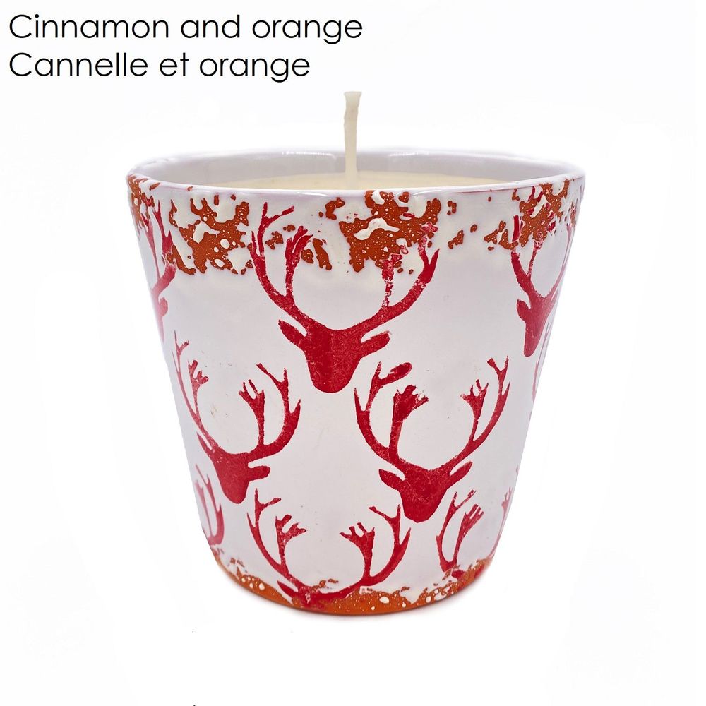 Bougies - Bougie parfumée en céramique cerf de Noël taille L - WAX DESIGN - BARCELONA